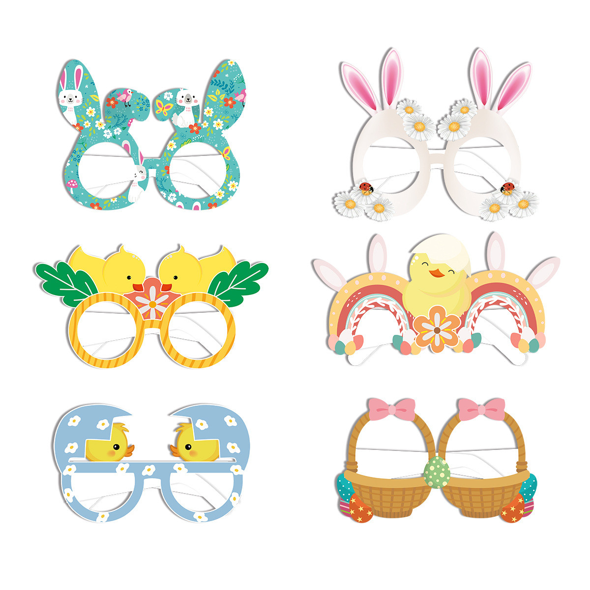 NSESSHome 6Pcs Funny Paperboard Photo Booth Props Glasses, Hawaiian Party Accessories for Adults and Kids, Fun Novelty Party Favor Supplies for Birthdays, Luau, Fiesta, Party Supply Decorations